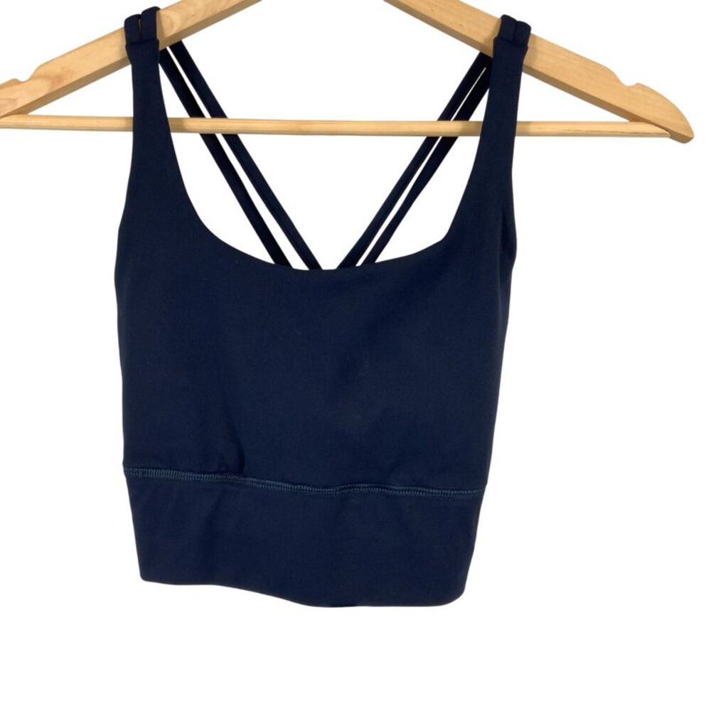 Quince Women Ultra-Form V Neck Cropped Tank Top Blue S